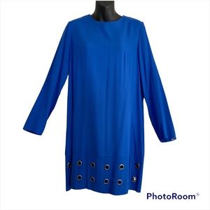 Blue Long Sleeve Size Small Shoe Dazzle Dress Gun Metal Embellishments